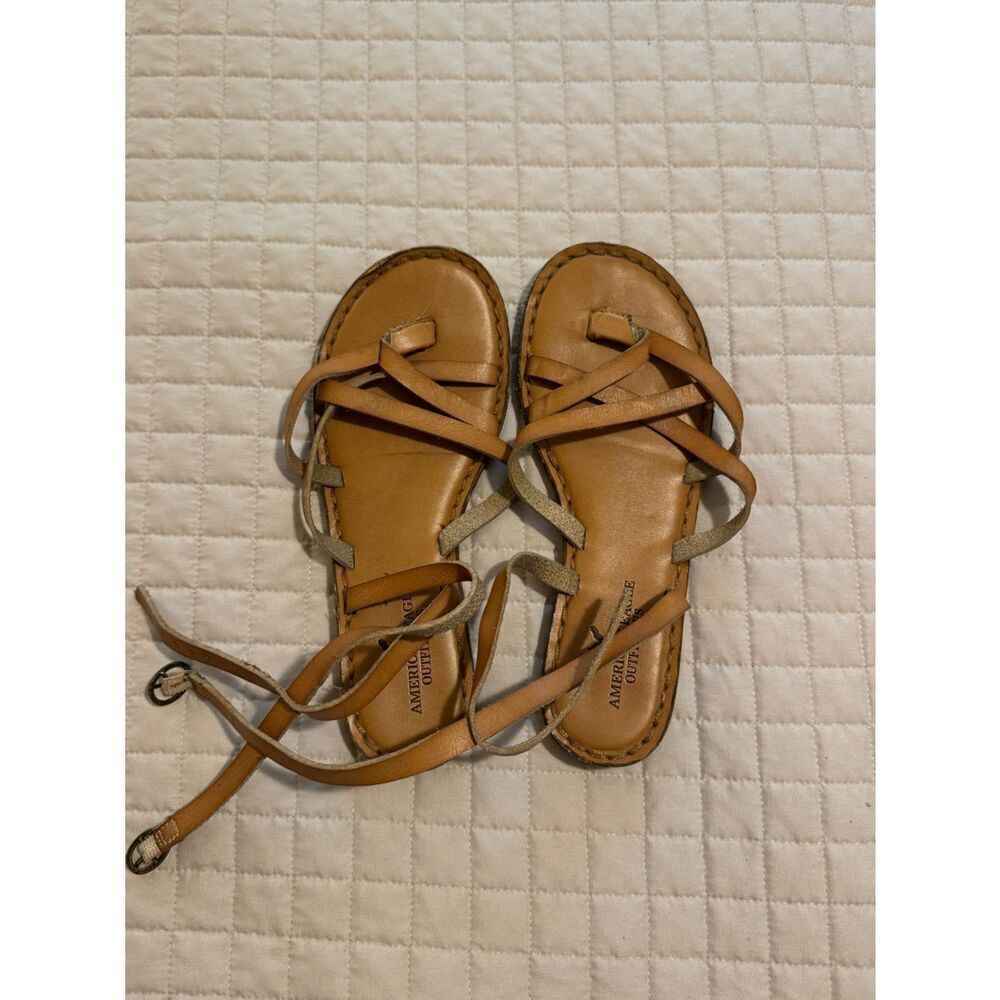 American Eagle Outfitters Tan Leather Sandals